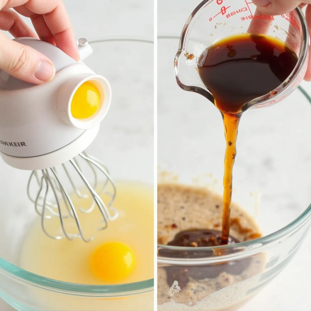 Coffee Extract Baking Recipes with Rich Aroma - Step 4: Add Eggs and Coffee Extract
