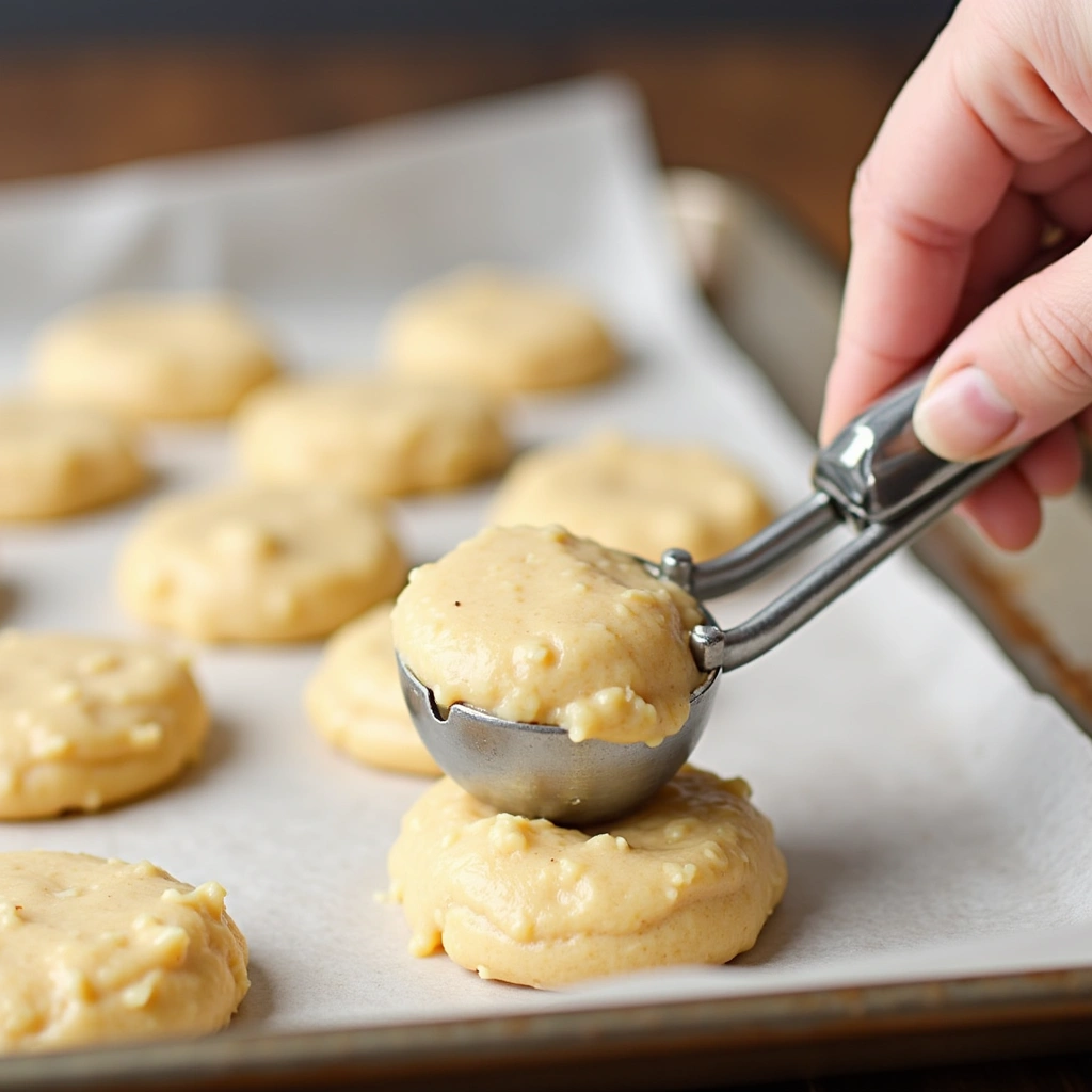 Malted Milk Powder Baking Recipes with Old-Fashioned Taste - Step 8: Scoop Batter onto Baking Sheet