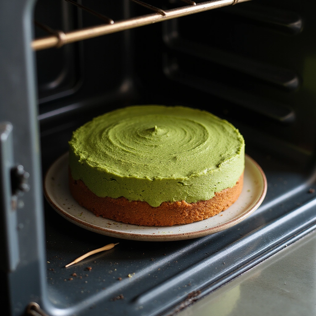 Matcha Tea Baking Recipes That Look and Taste Beautiful - Step 7: Bake the Cake