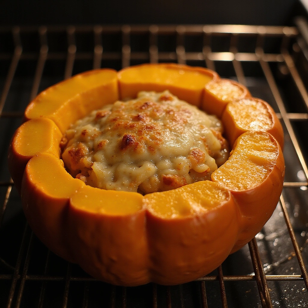 Whole Pumpkin Baking Recipes That Taste Cozy - Step 8: Bake the Filled Pumpkin