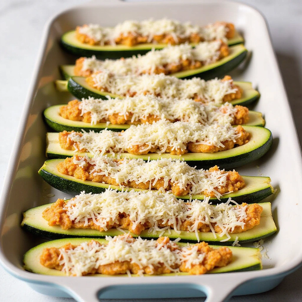 Zucchini Boats Baking Recipes Made Simple - Step 3: Fill Zucchini Boats