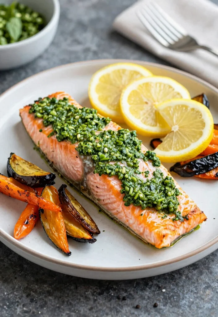 10 Easy Dinner Recipes for Two Simple Evenings - 6. Baked Pesto Salmon 1