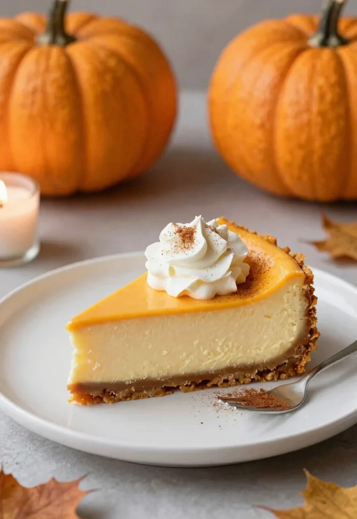 10 Pumpkin Dessert Recipes for Cozy Seasonal Baking 12 10 Pumpkin Dessert Recipes for Cozy Seasonal Baking - 2. Creamy Pumpkin Cheesecake 1