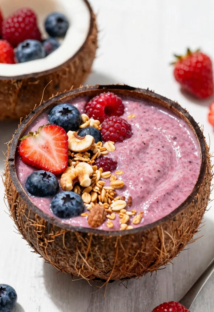 10 Raw Vegan Recipes with Fresh Natural Ingredients 100 10 Raw Vegan Recipes with Fresh Natural Ingredients - 10. Coconut and Berry Smoothie Bowl 1