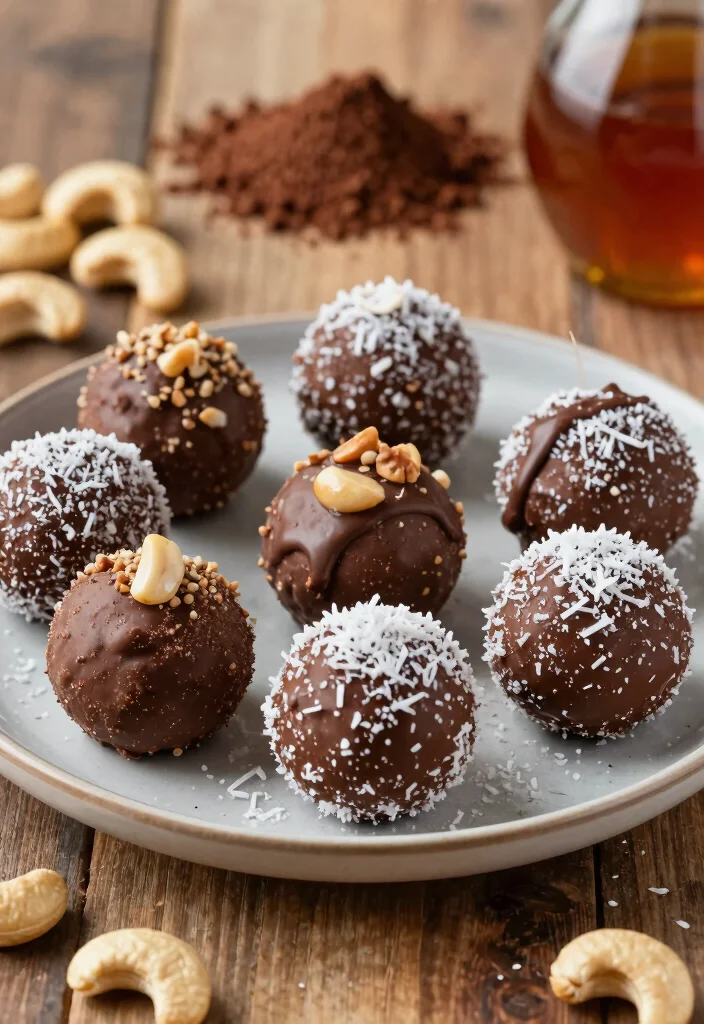 10 Raw Vegan Recipes with Fresh Natural Ingredients 56 10 Raw Vegan Recipes with Fresh Natural Ingredients - 6. Creamy Cashew Chocolate Truffles 1