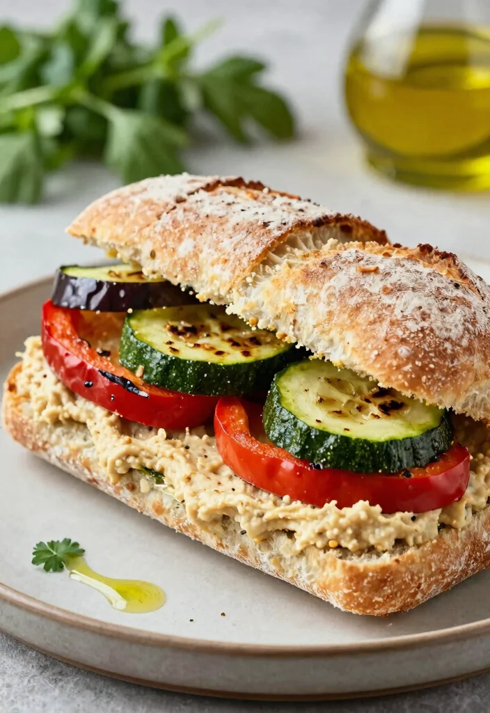 10 Vegan Sandwich Recipes for Quick Lunch Ideas 12 10 Vegan Sandwich Recipes for Quick Lunch Ideas - 2. Roasted Vegetable Delight 1