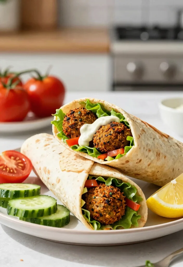 10 Vegan Sandwich Recipes for Quick Lunch Ideas 34 10 Vegan Sandwich Recipes for Quick Lunch Ideas - 4. Mediterranean Falafel Wrap 1
