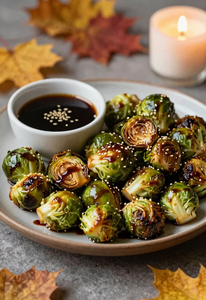12 Healthy Fall Recipes for Cozy Wholesome Eating 34 12 Healthy Fall Recipes for Cozy Wholesome Eating - 4. Roasted Brussels Sprouts with Balsamic Glaze 1