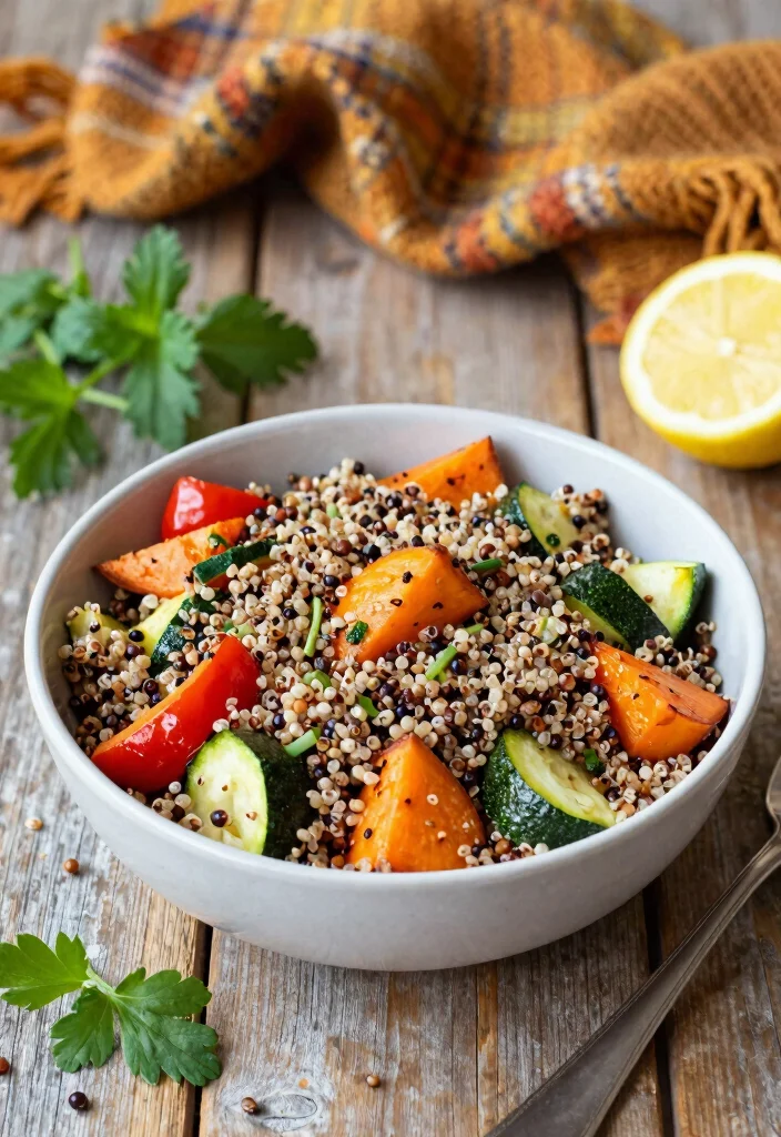 12 Healthy Fall Recipes for Cozy Wholesome Eating 67 12 Healthy Fall Recipes for Cozy Wholesome Eating - 7. Quinoa Salad with Roasted Fall Vegetables 1
