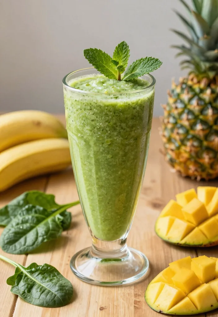 12 Healthy Juice Recipes for Refreshing Daily Nutrition - 8. Tropical Green Smoothie 1