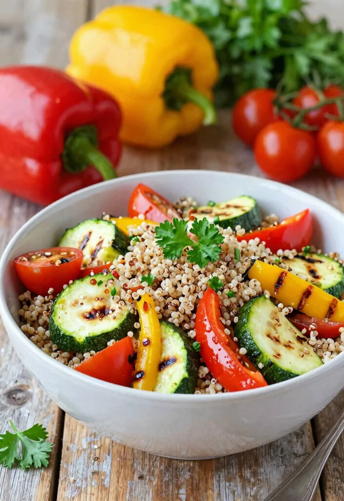 12 Healthy Summer Dinner Recipes for Light Fresh Meals - 2. Quinoa Salad with Grilled Vegetables 1