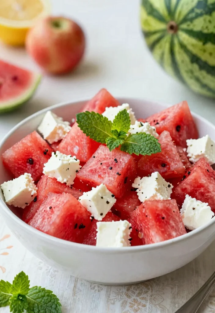 12 Healthy Summer Dinner Recipes for Light Fresh Meals - 3. Watermelon and Feta Salad 1