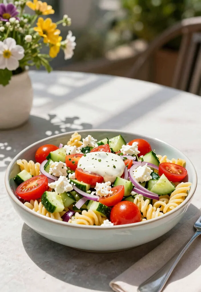12 Healthy Summer Dinner Recipes for Light Fresh Meals - 8. Greek Pasta Salad 1