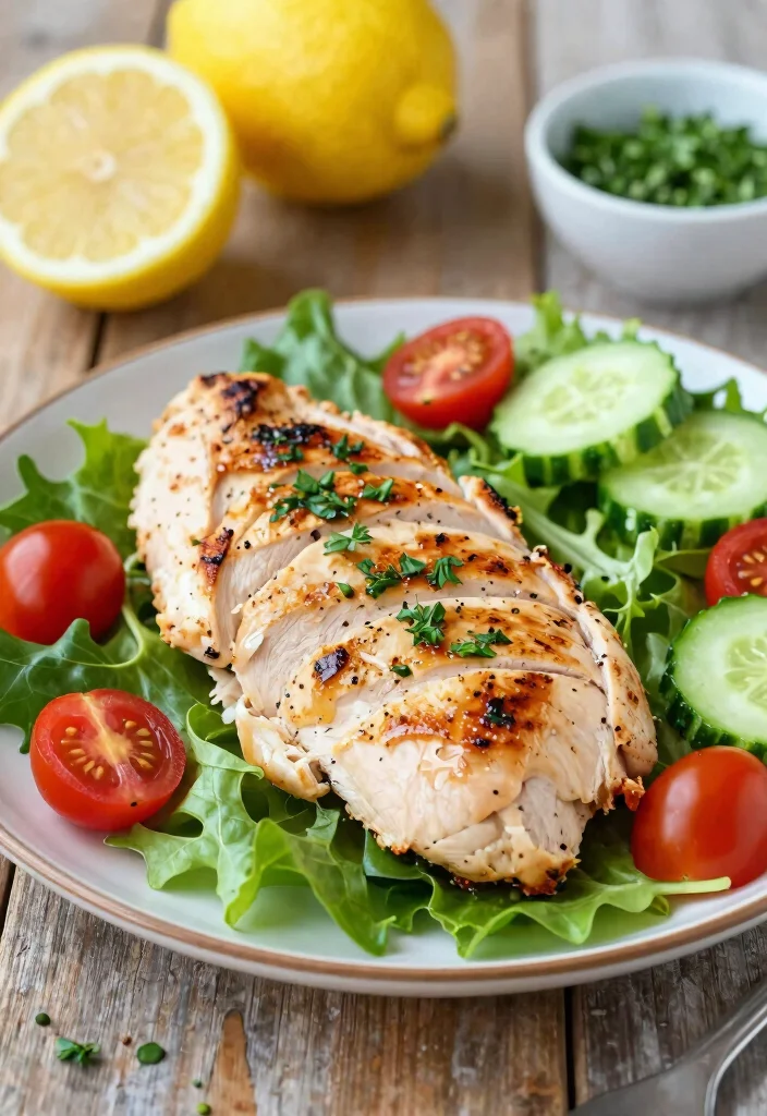 12 Light Dinner Recipes for Easy Healthy Nights - 2. Grilled Lemon Herb Chicken Salad 1