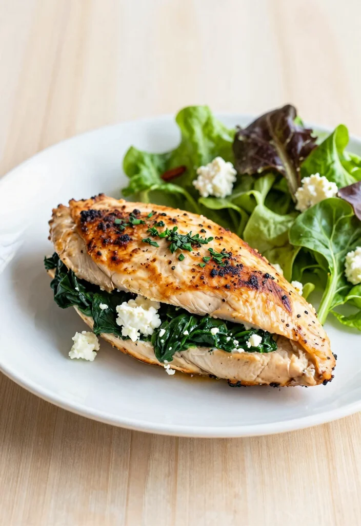 12 Low Carb Dinner Recipes for Light Satisfying Meals 45 12 Low Carb Dinner Recipes for Light Satisfying Meals - 5. Spinach and Feta Stuffed Chicken Breast 1