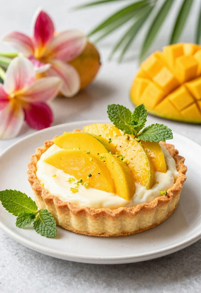 12 Mango Dessert Recipes for Bright Tropical Sweets - 11. Mango and Lime Tart 1