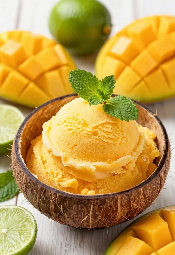 12 Mango Dessert Recipes for Bright Tropical Sweets - 2. Tropical Mango Sorbet 1