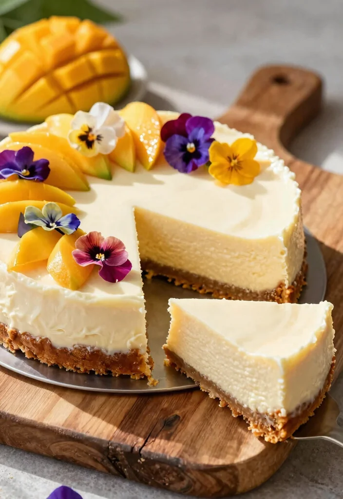 12 Mango Dessert Recipes for Bright Tropical Sweets - 3. No-Bake Mango Cheesecake 1