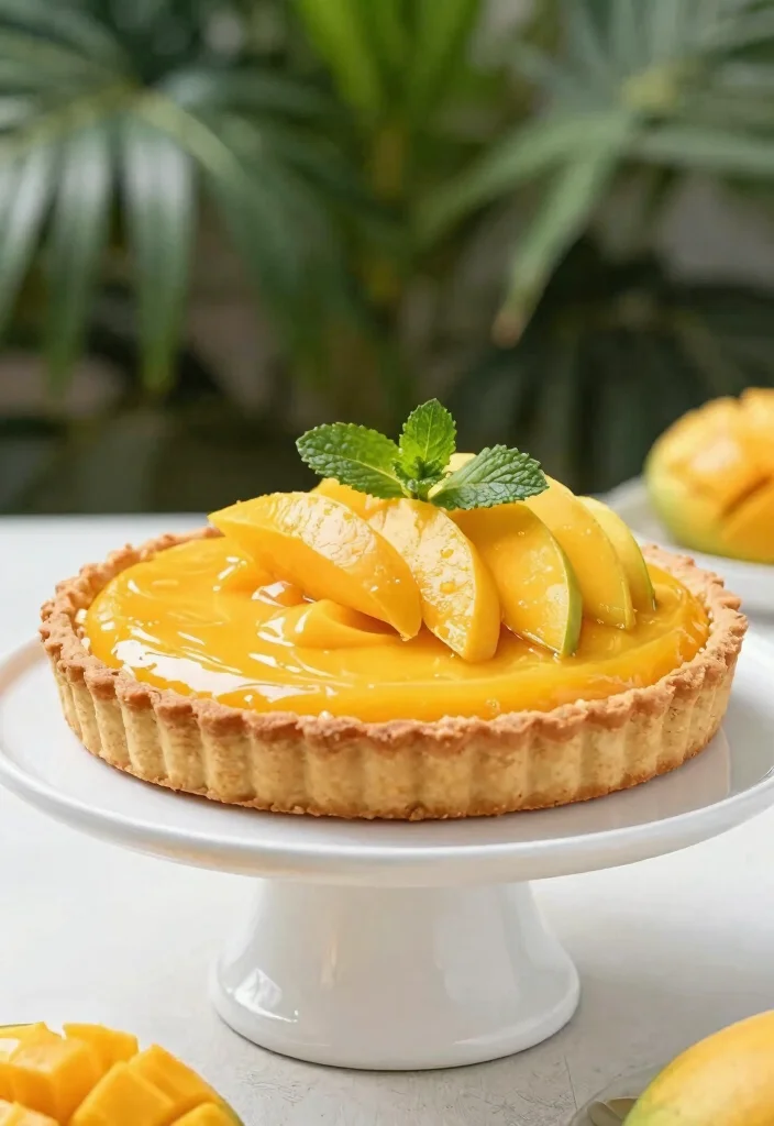 12 Mango Dessert Recipes for Bright Tropical Sweets - 6. Mango Tart with Almond Crust 1