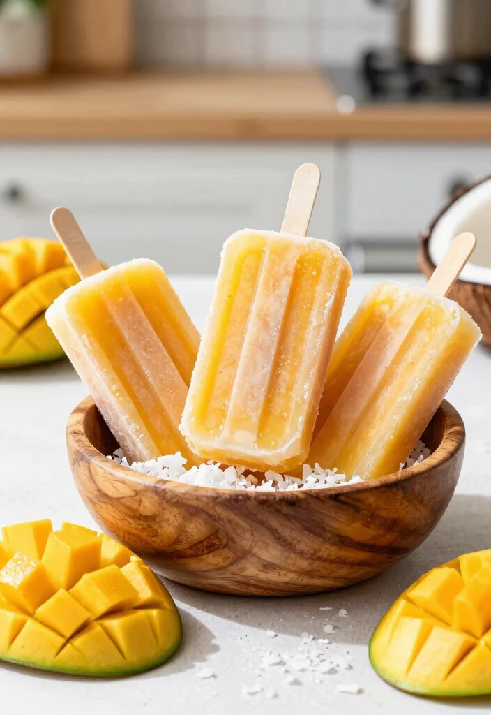 12 Mango Dessert Recipes for Bright Tropical Sweets - 7. Mango Coconut Popsicles 1