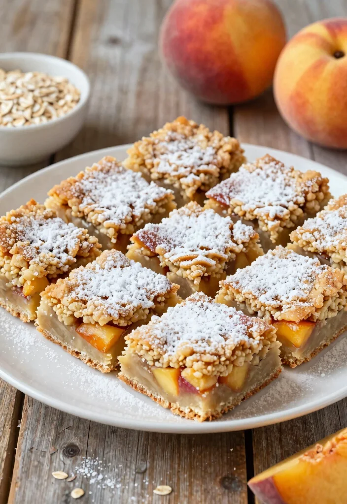 12 Peach Dessert Recipes for Fresh and Juicy Flavor 112 12 Peach Dessert Recipes for Fresh and Juicy Flavor - 12. Peach Crumble Bars 1