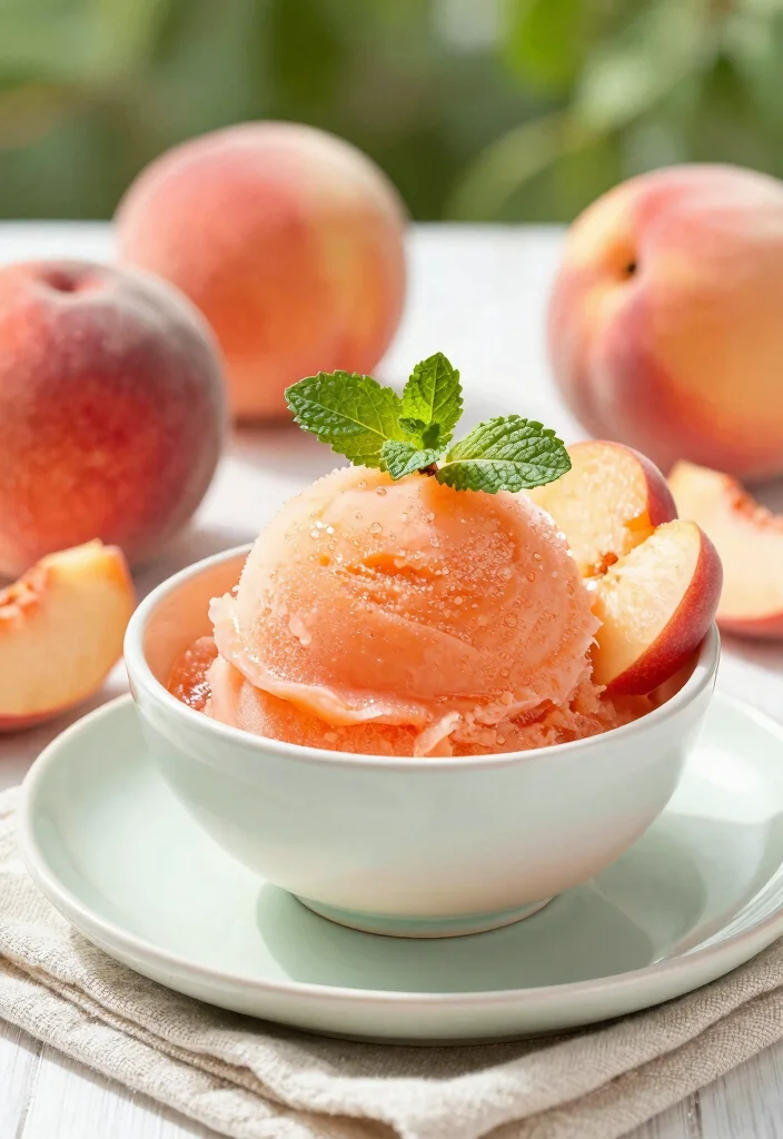 12 Peach Dessert Recipes for Fresh and Juicy Flavor 34 12 Peach Dessert Recipes for Fresh and Juicy Flavor - 4. Peach Sorbet 1