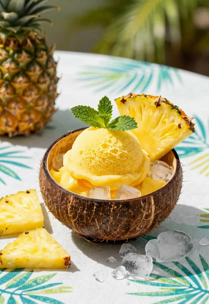12 Pineapple Dessert Recipes for Sweet Tropical Desserts 12 12 Pineapple Dessert Recipes for Sweet Tropical Desserts - 2. Pineapple Sorbet 1