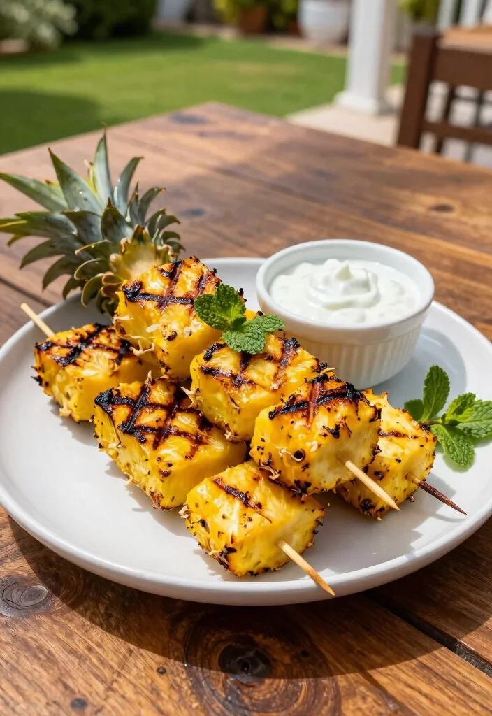 12 Pineapple Dessert Recipes for Sweet Tropical Desserts 23 12 Pineapple Dessert Recipes for Sweet Tropical Desserts - 3. Grilled Pineapple Skewers 1