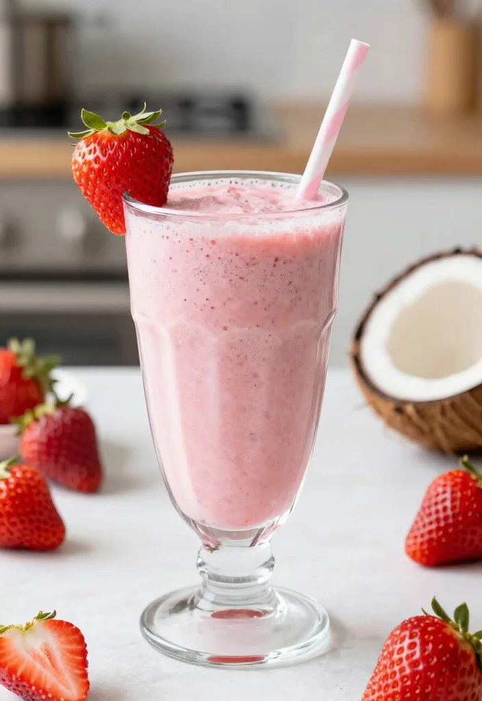 12 Strawberry Dessert Recipes with Fresh Seasonal Taste 89 12 Strawberry Dessert Recipes with Fresh Seasonal Taste - 9. Strawberry Coconut Energy Smoothie 1