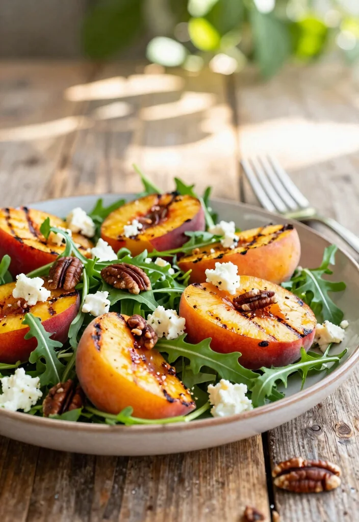 12 Summer Dinner Recipes for Light Seasonal Meals - 1. Grilled Peach and Arugula Salad 1
