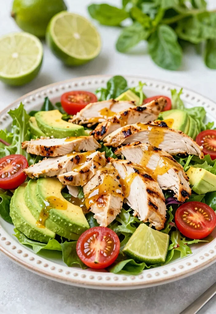 12 Summer Dinner Recipes for Light Seasonal Meals - 6. Honey Lime Chicken and Avocado Salad 1