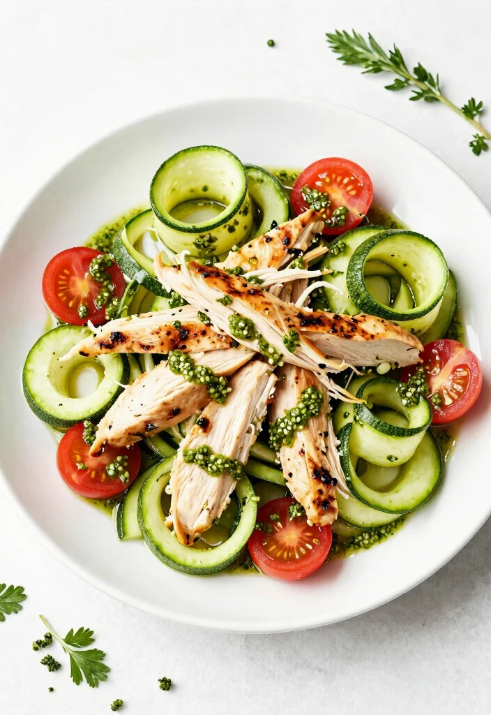 12 Summer Dinner Recipes for Light Seasonal Meals - 7. Zucchini Noodle Salad with Pesto 1