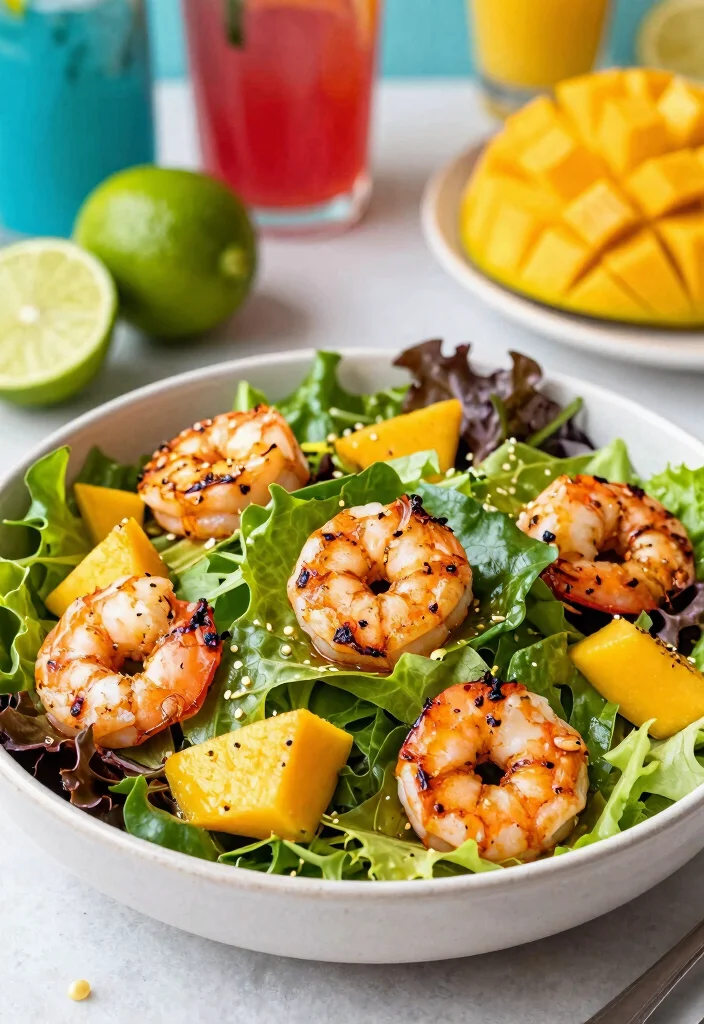 12 Summer Dinner Recipes for Light Seasonal Meals - 8. Grilled Shrimp and Mango Salad 1