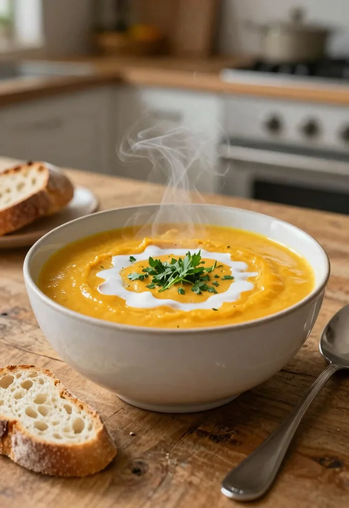 12 Vegan Sweet Potato Recipes for Hearty Comfort Meals 12 12 Vegan Sweet Potato Recipes for Hearty Comfort Meals - 2. Creamy Sweet Potato Soup 1