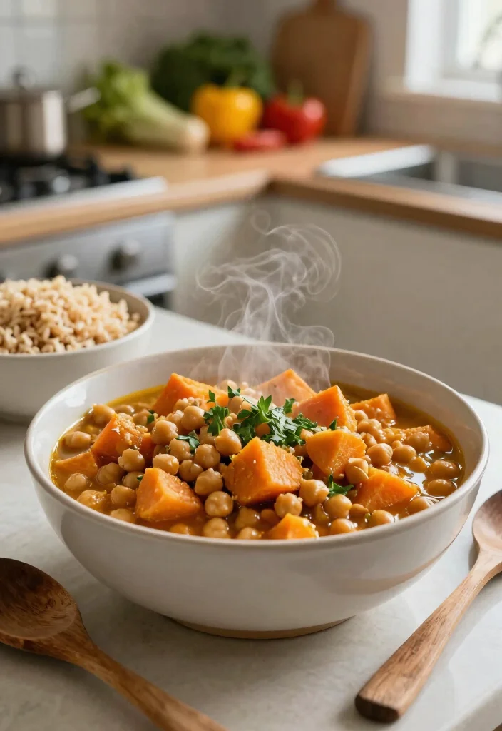 12 Vegan Sweet Potato Recipes for Hearty Comfort Meals 23 12 Vegan Sweet Potato Recipes for Hearty Comfort Meals - 3. Sweet Potato and Chickpea Stew 1