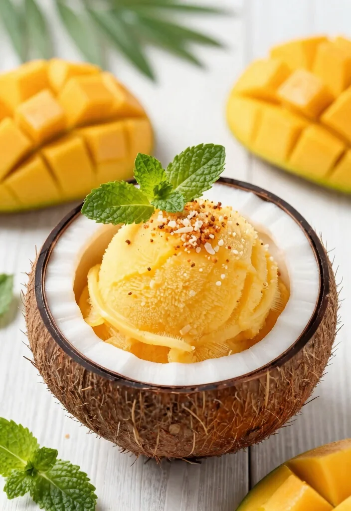 14 Dessert Recipes for Easy Sweet Treats at Home 12. Mango Coconut Sorbet 0