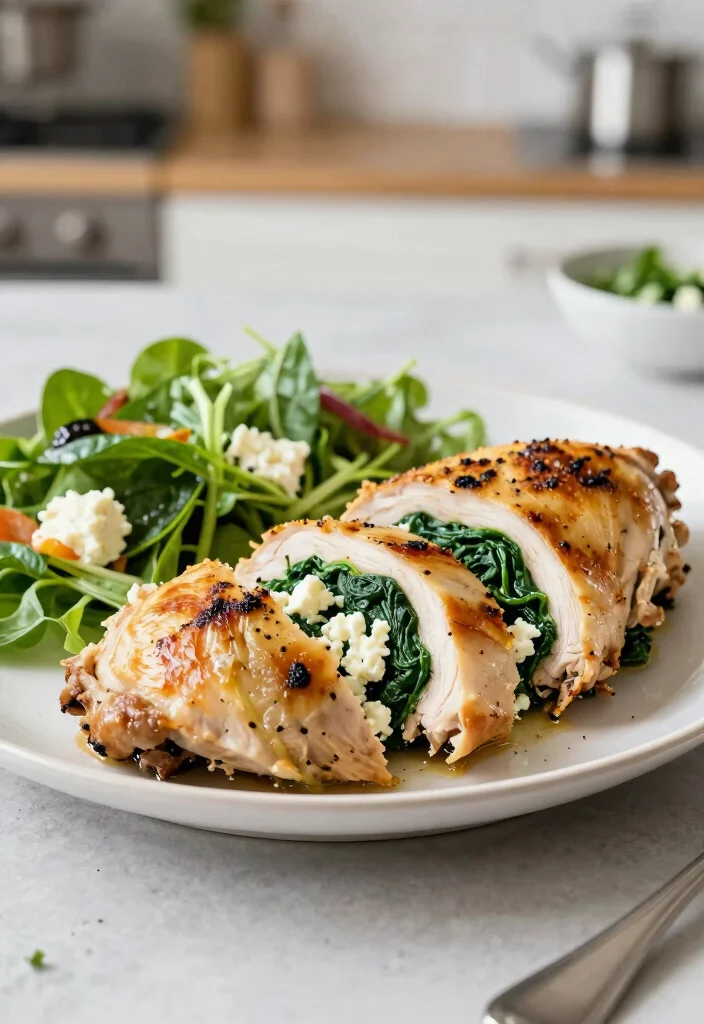 14 Dinner Recipes for Easy Weeknight Cooking 9. Spinach and Feta Stuffed Chicken 0