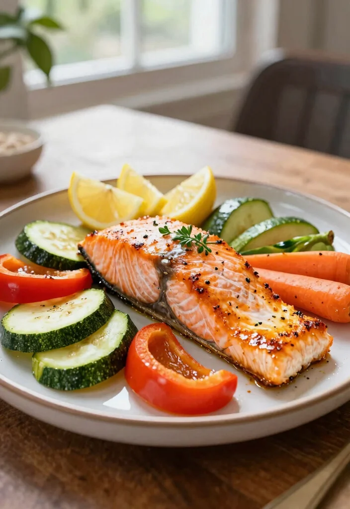 14 Healthy Recipes for Simple Balanced Everyday Meals 11. Baked Salmon with Veggies 0