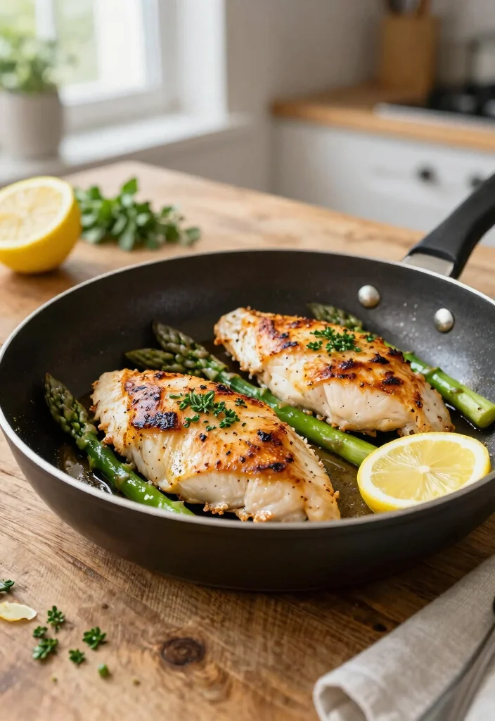 14 Healthy Recipes for Simple Balanced Everyday Meals 4. One Pan Lemon Garlic Chicken and Asparagus 0