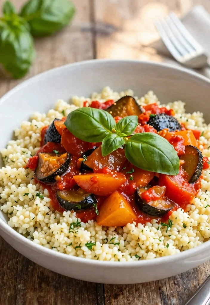 14 Healthy Vegetable Recipes Full of Flavor and Color 112 14 Healthy Vegetable Recipes Full of Flavor and Color - 11. Ratatouille with Herbed Couscous 1