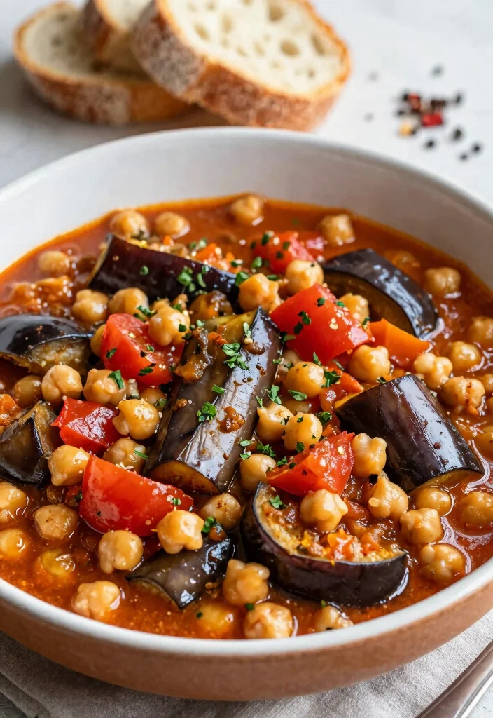 14 Healthy Vegetable Recipes Full of Flavor and Color 34 14 Healthy Vegetable Recipes Full of Flavor and Color - 4. Eggplant and Chickpea Stew 1