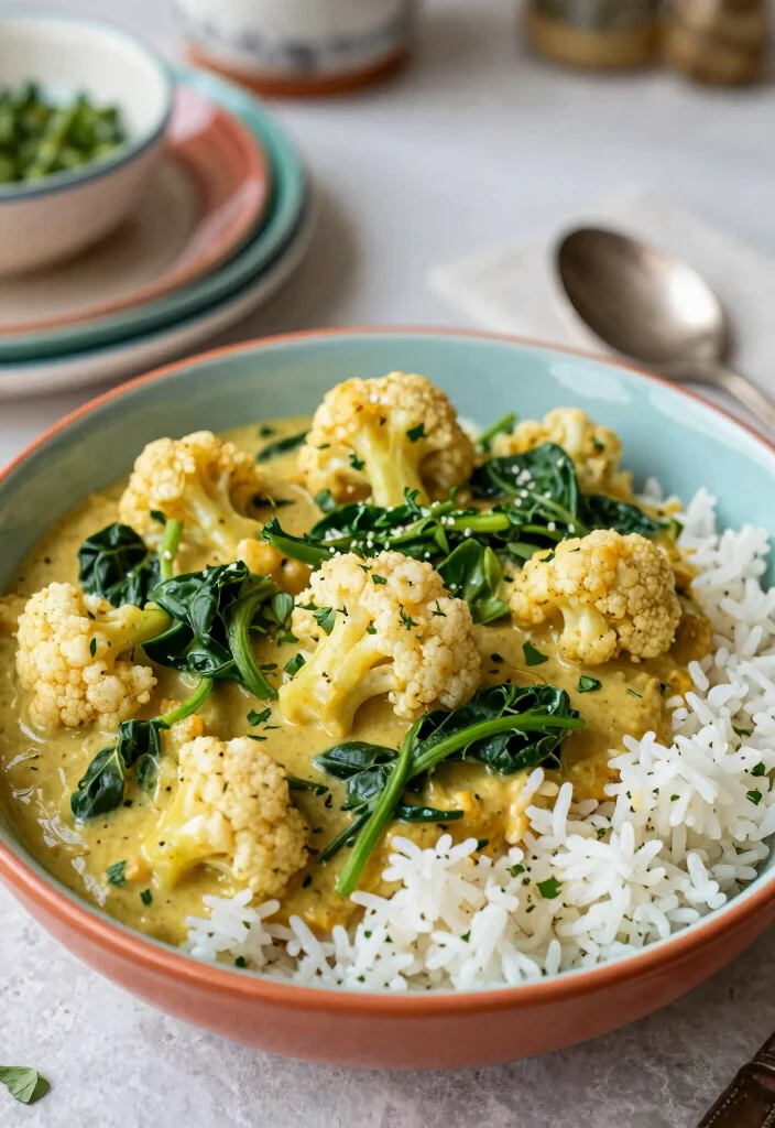 14 Healthy Vegetable Recipes Full of Flavor and Color 67 14 Healthy Vegetable Recipes Full of Flavor and Color - 7. Cauliflower Curry with Spinach 1