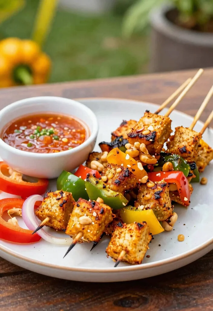 14 High Protein Dinner Recipes for Filling Balanced Meals 111 14 High Protein Dinner Recipes for Filling Balanced Meals - 11. Spicy Peanut Tempeh Skewers 1