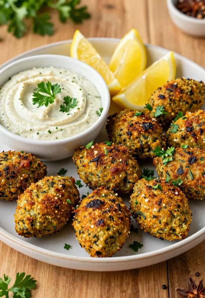 14 High Protein Dinner Recipes for Filling Balanced Meals 89 14 High Protein Dinner Recipes for Filling Balanced Meals - 9. Baked Falafel with Tahini Sauce 1