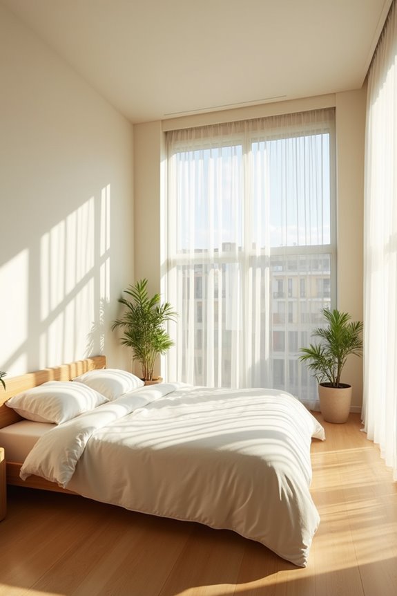 bed perpendicular to window for light