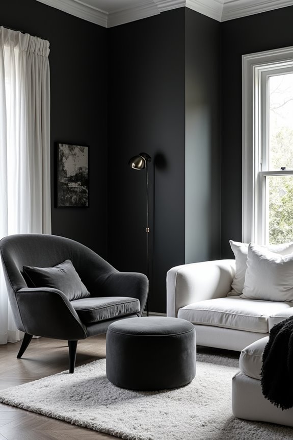 black and white accent chair contrast