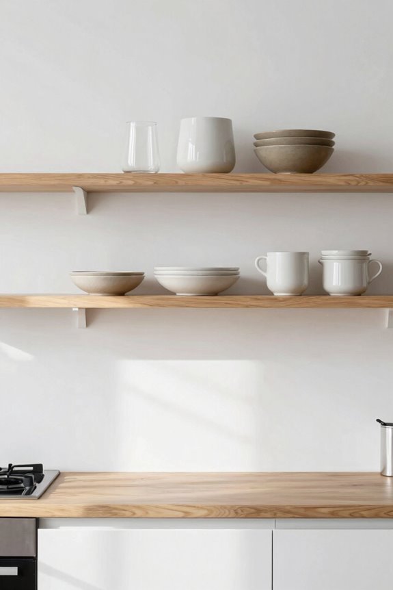 5 Minimal Kitchen Ideas for a Cleaner More Functional Space 2 breathable minimal open shelving
