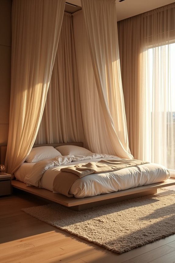 canopy bed defines private zones