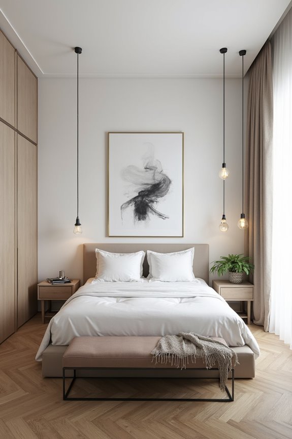 center bed opposite door for balance