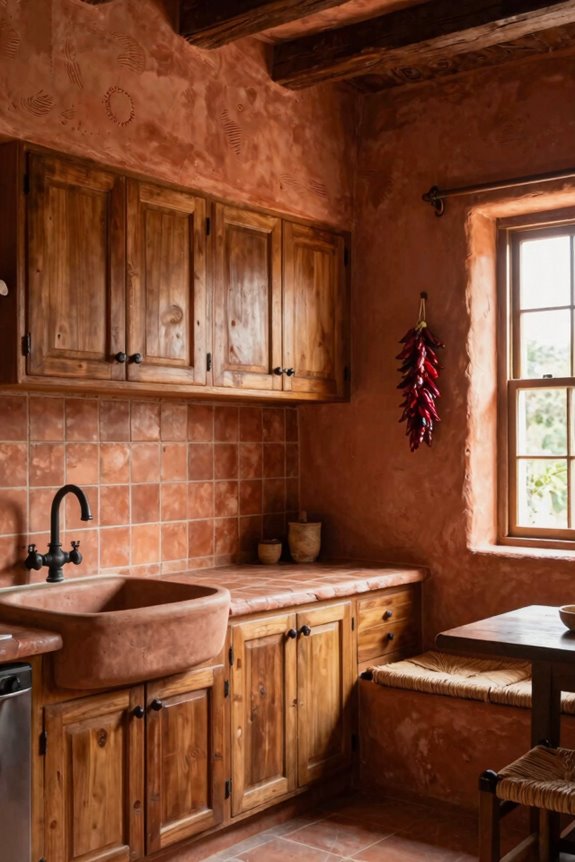 10 Mexican Kitchen Ideas to Transform Your Space 2 clay plaster creates warm textured acoustics
